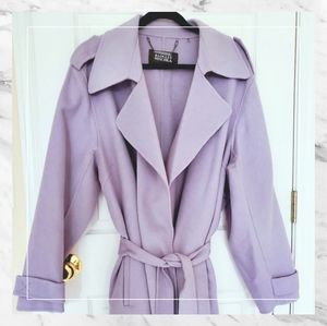 Badgley Mischka Double Face Wool Blend Wrap Coat